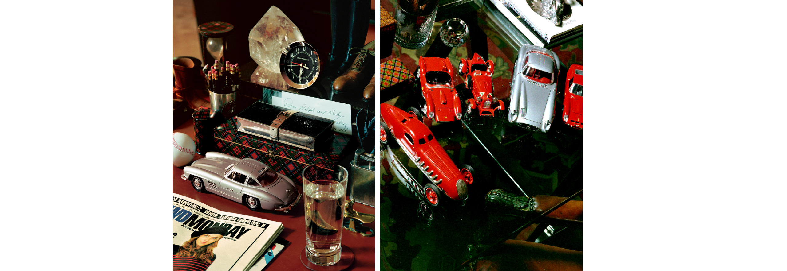 <span><strong>COOL WHEELS</strong></span><br/><span>&ldquo;Cars,&rdquo; Ralph has said, &ldquo;can say as much about you as your clothes do.&rdquo; So can a collection of things that express varied interests and a keen eye for stylish objects </span>