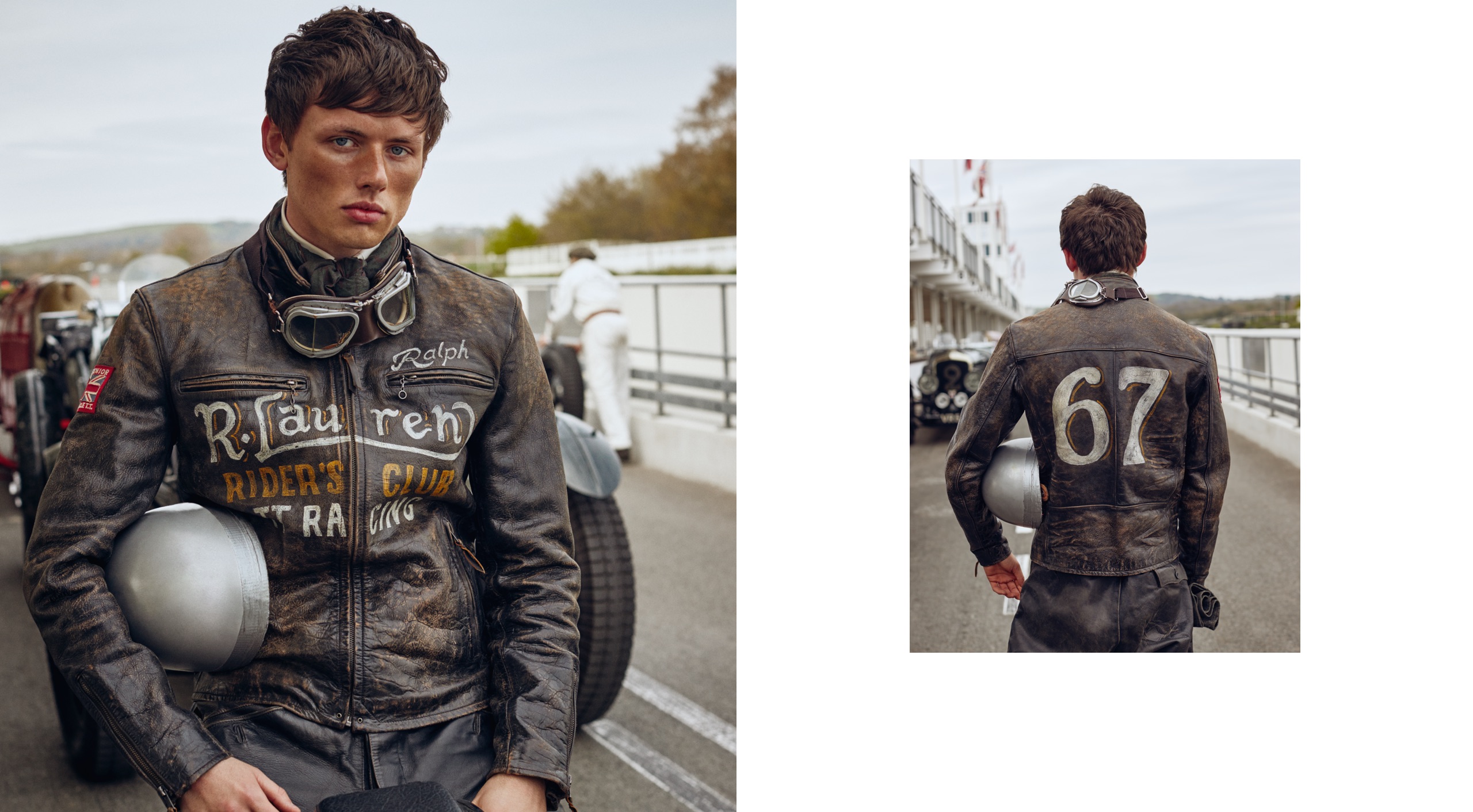 <strong>ON LOCATION</strong><br/><span>This season of Polo Originals, inspired by the golden era of Grand Prix car racing, was photographed at the Goodwood Motor Circuit, which is located in West Sussex, on the 12,000-acre Goodwood Estate. The Circuit has since become known for hosting a number of prestigious motorsport events, including the famous Festival of Speed and Revival.</span> <br/><rlmag_link href="https://staging-us-test.sfcc-ralphlauren-na.com/brands-prl-tough-and-refined-cg"><button class="shop-collection">Shop the Story</button></rlmag_link>