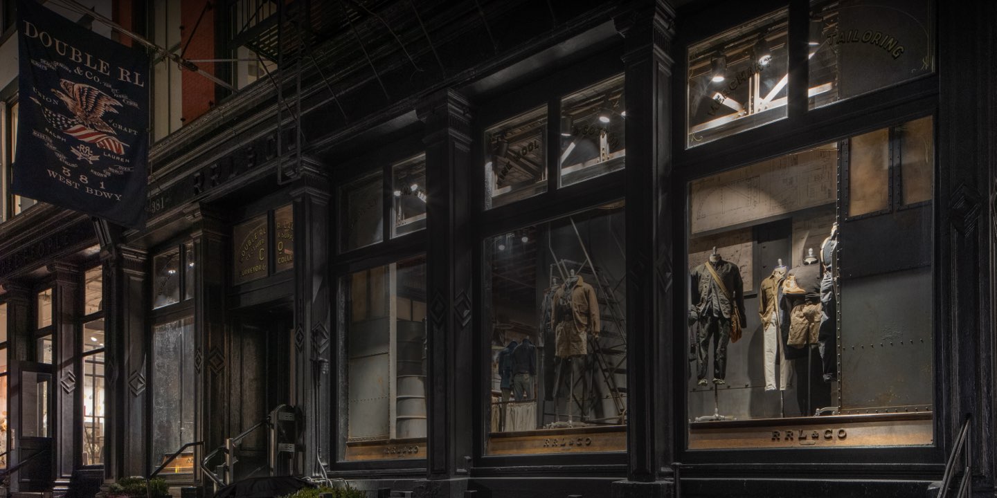 Facade of the Double RL West Broadway flagship store.