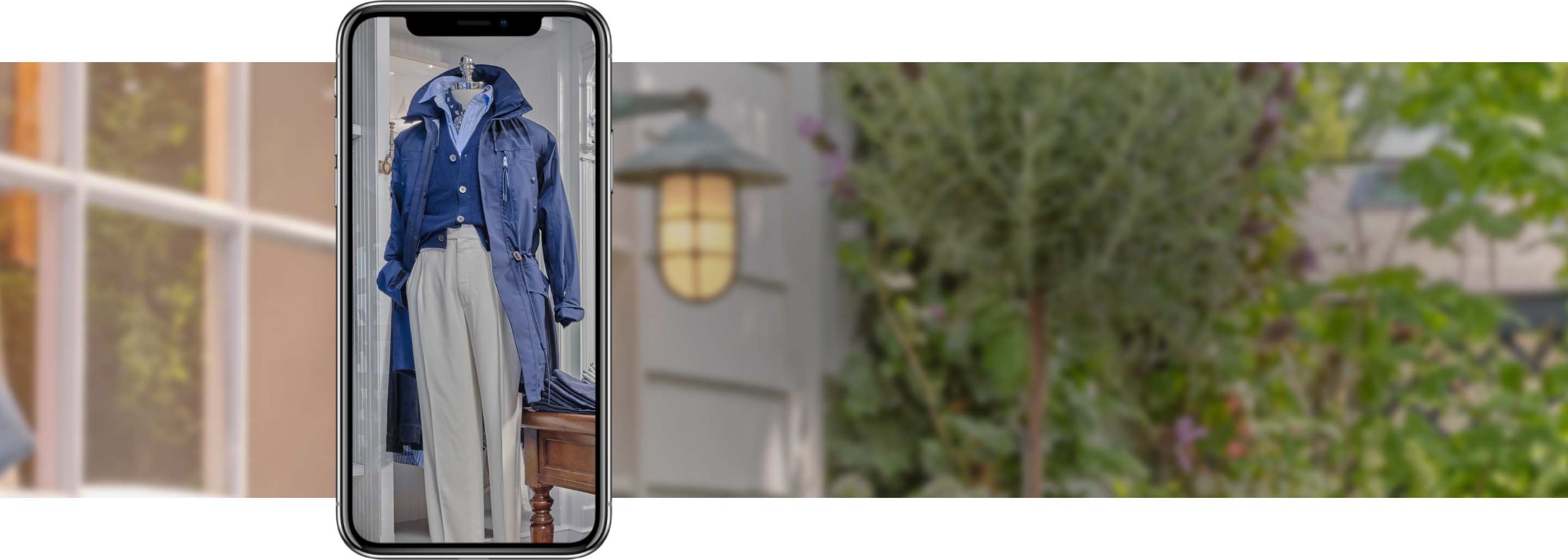 Ralph Lauren apparel shown on cellphone screen.