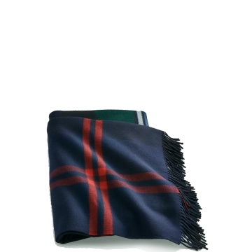 Blue-and-red blanket.