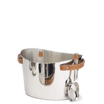 Beige container for ice and bottles.