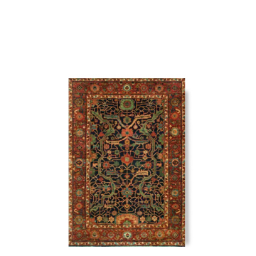 Brown patterned rug.