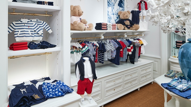 Photograph of the interior of the Ralph Lauren Baby store in New York